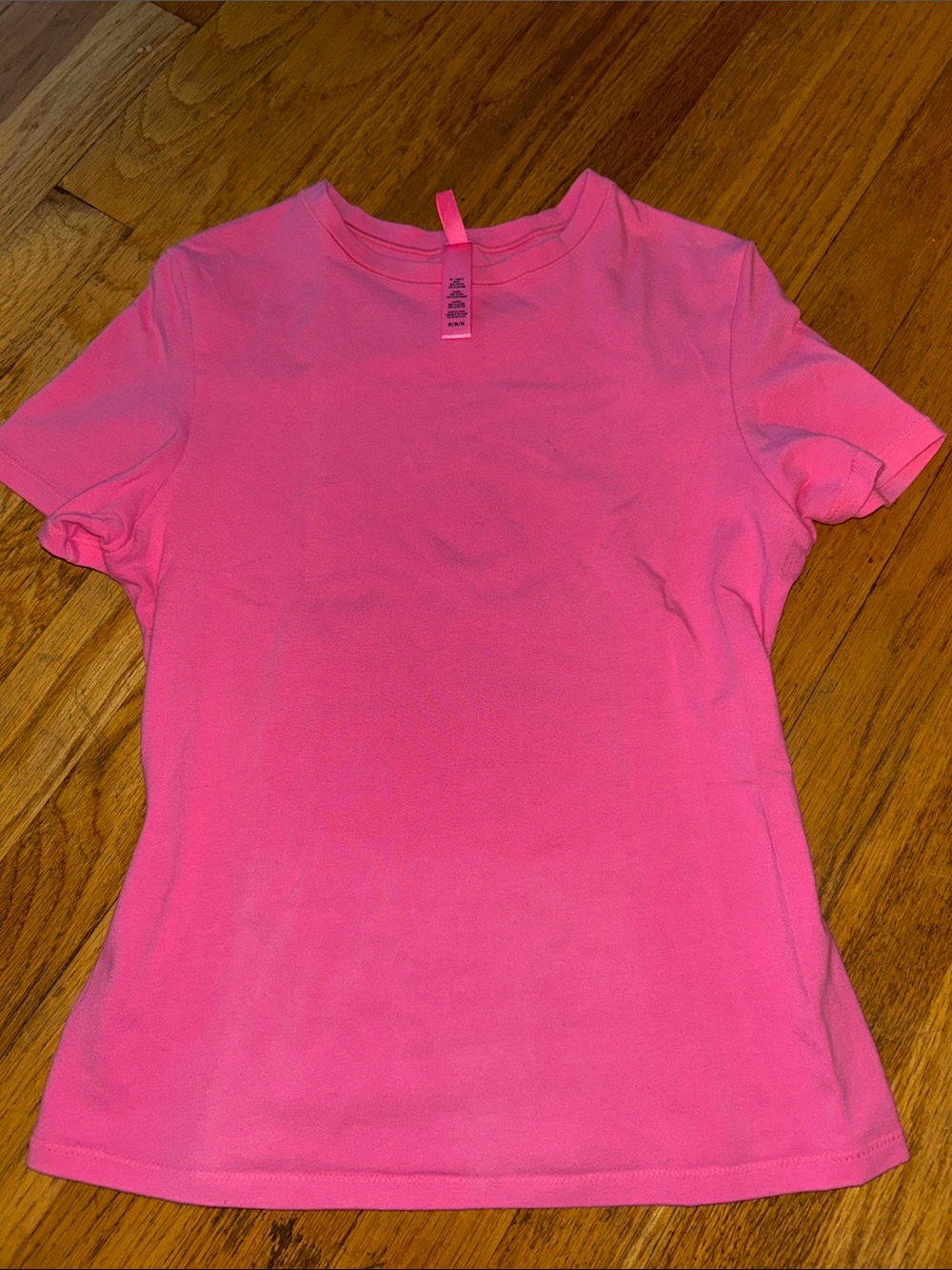 SKIMS Hot Pink Short Sleeve Crewneck Tee